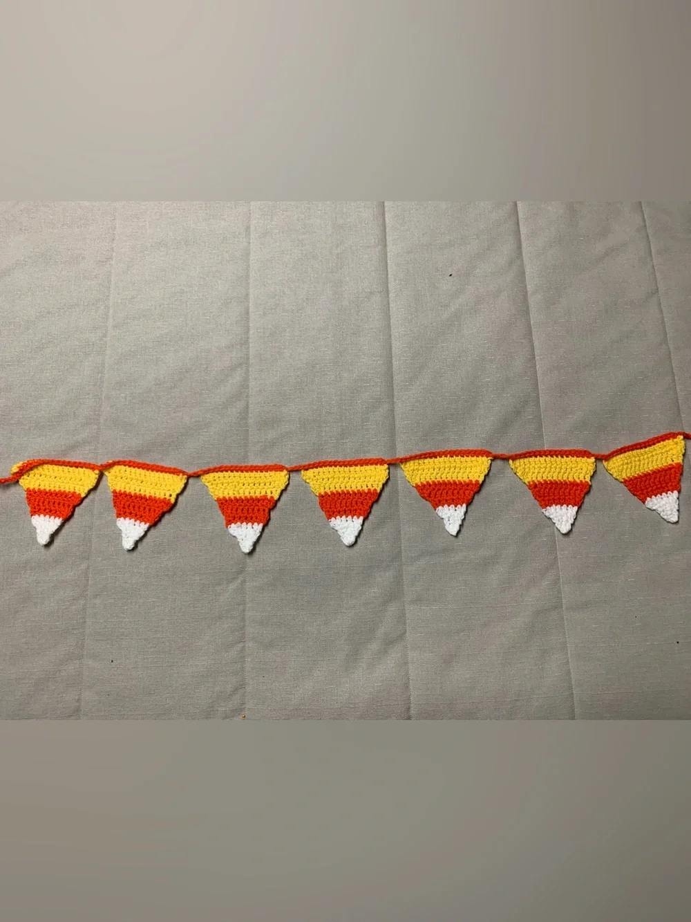 Hand Crafted Candy Corn Pennant Garland - Orange, Yellow, White